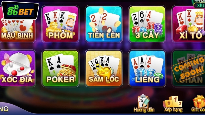 Game bài đổi thưởng 86BET là gì?
